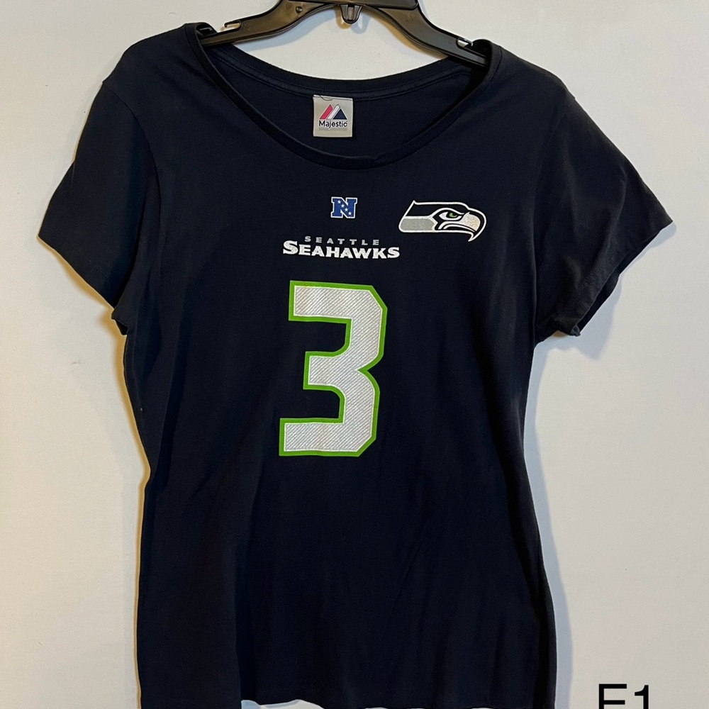 Majestic Navy Seattle Seahawks Short Sleeve Tee
